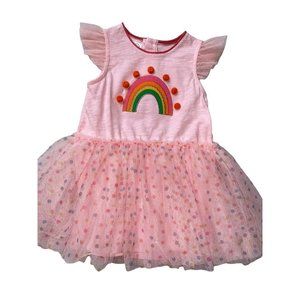 Mud Pie pink Rainbow mesh tutu dress 12-18m 2/3 nwot